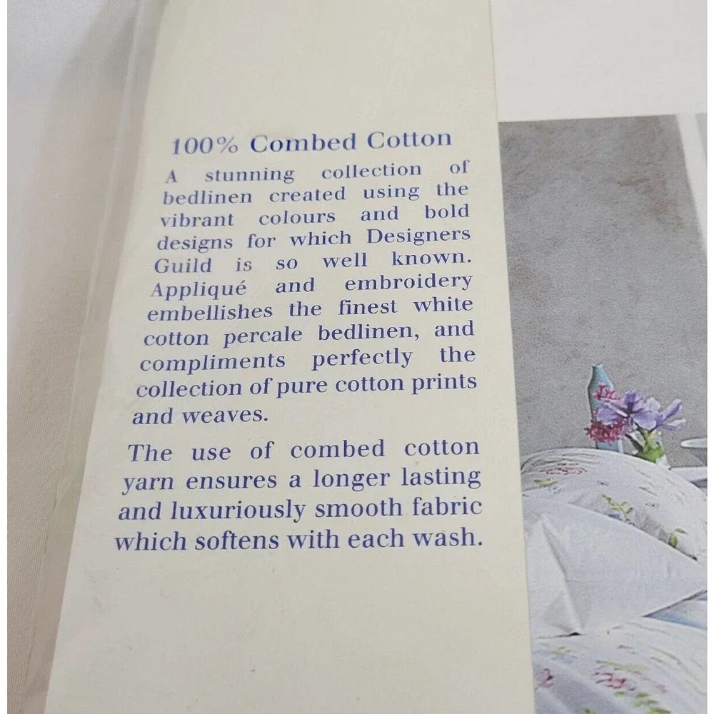 Designers Guild Rosario Cotton Twin Striped Fitted Sheet & Floral Flat Sheet NIP